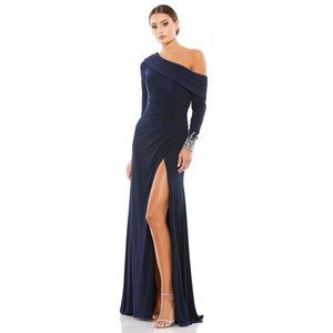 NEW Ieena for Mac Duggal Jersey Jewel Cuff Gown 14